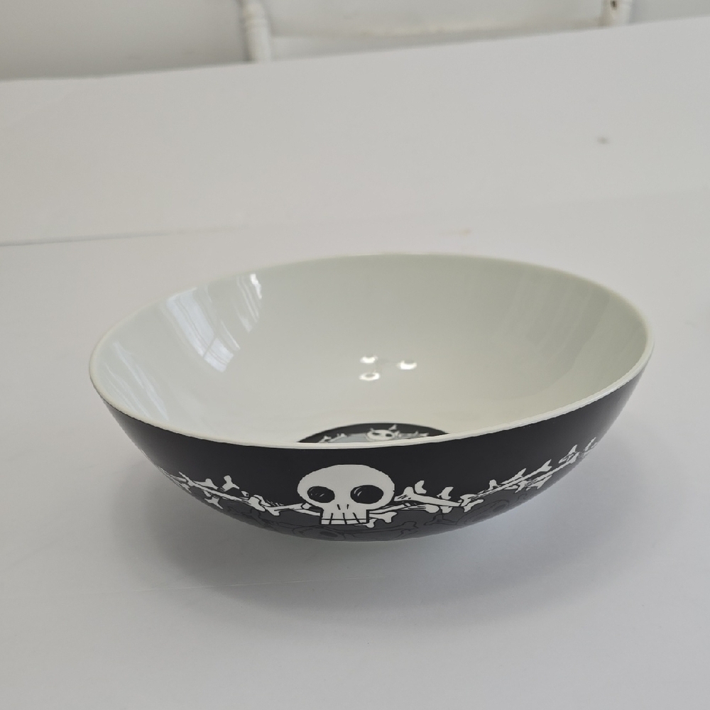New Disney Night Before Christmas Jack Skellington Ceramic Serve Bowl Black Whit